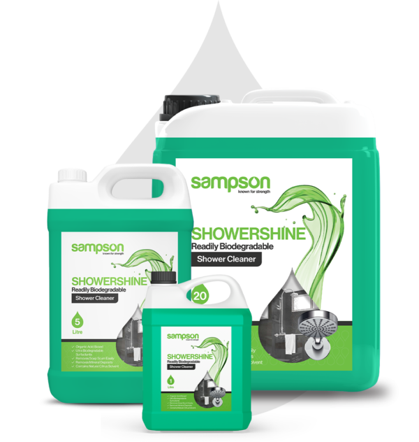 Sampson – Showershine Cleaner Soap Scum & Mineral Remover – Organic Acid-Based