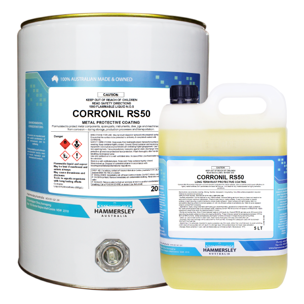 xxHammersley – Corronil RS50 Black – Long‑Term Corrosion Prevention Coating – 4 L Tin – Black Thermoplastic Film