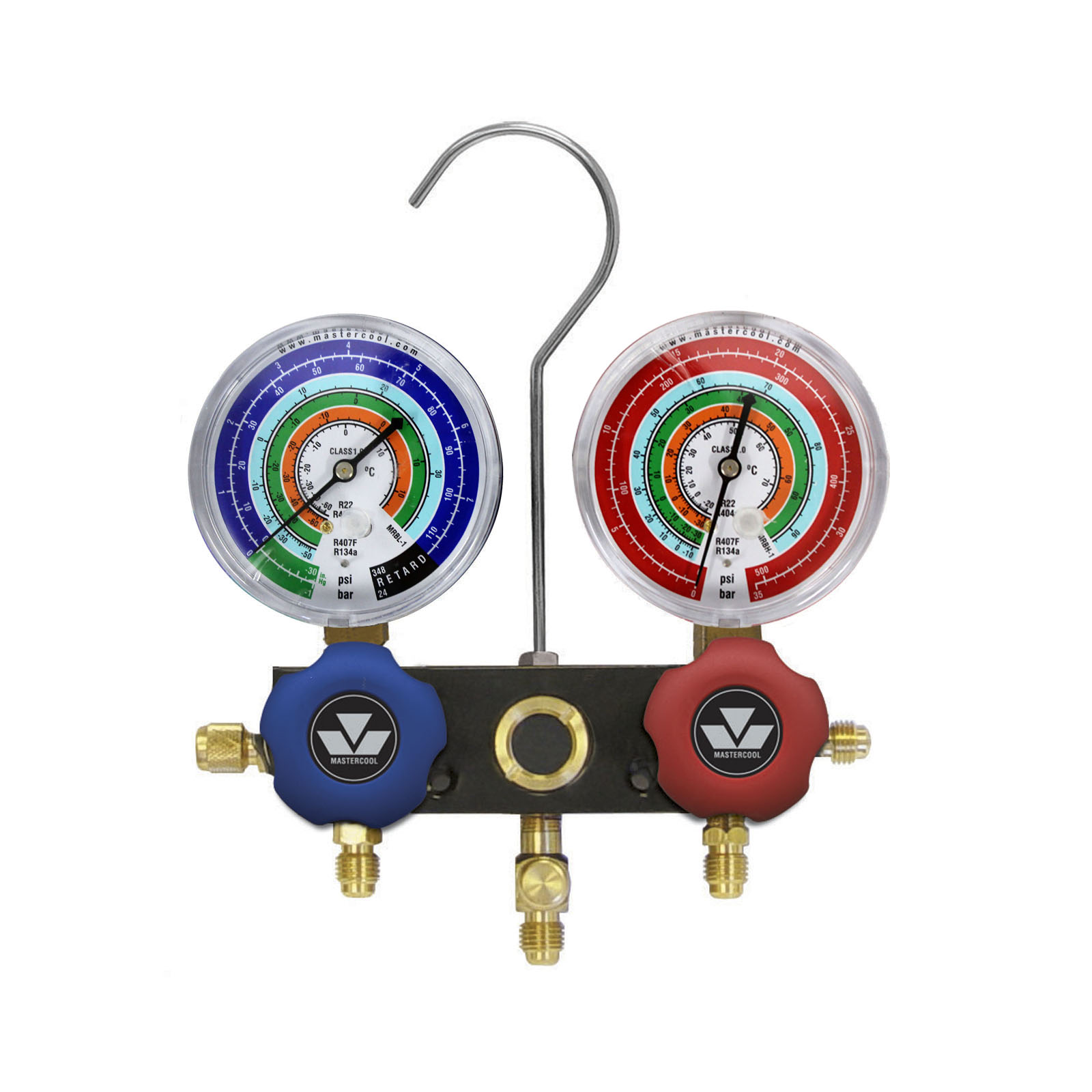 Mastercool - EB Series 2-Way Aluminum Manifold Gauges - R410A/R32/R22/R407C