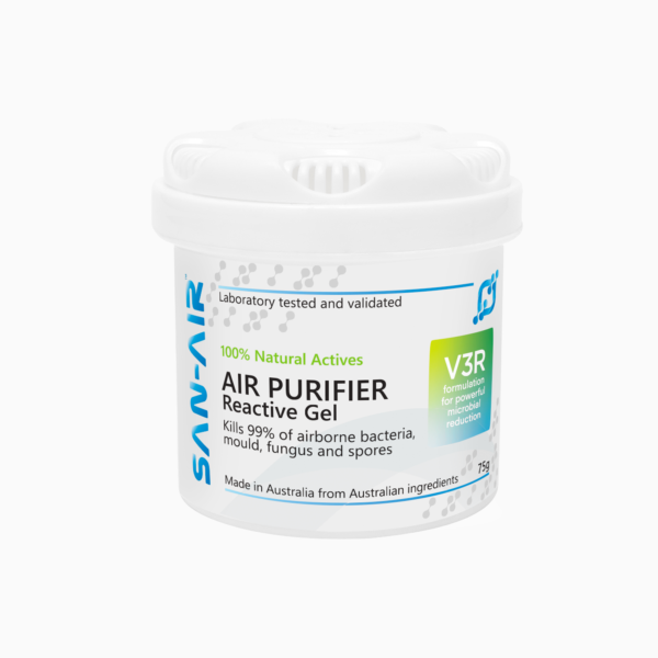 SAN-AIR – AIR PURIFIER GEL DIFFUSER – 75g – Airborne Bacteria and Mould Remover