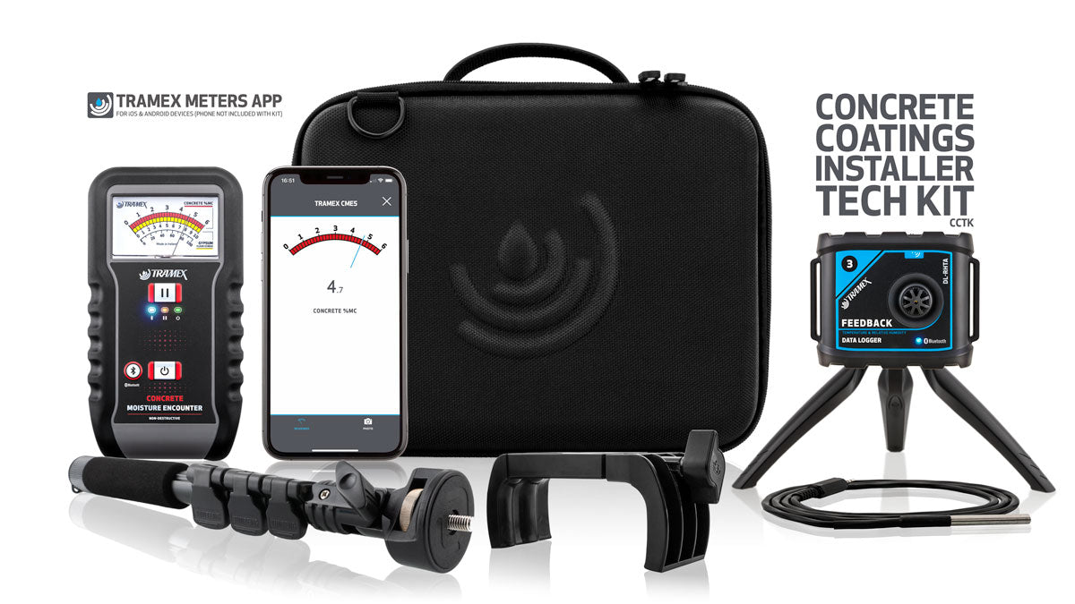 TRAMEX - CCTK Concrete Coatings Installer Tech Kit – Compact Concrete Moisture Testing Kit with Bluetooth App