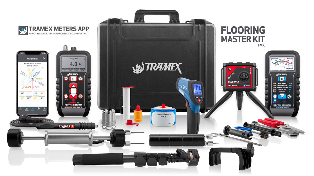 TRAMEX - FMK Flooring Master Kit – Complete Moisture, RH & Dew Point Testing System for Concrete & Wood