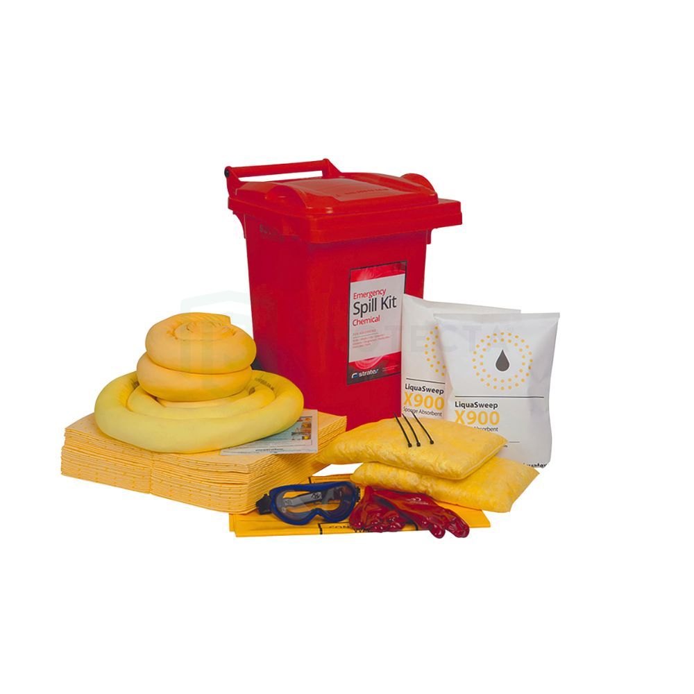 Spill Kit 60L Wheeled Bin - Chemical