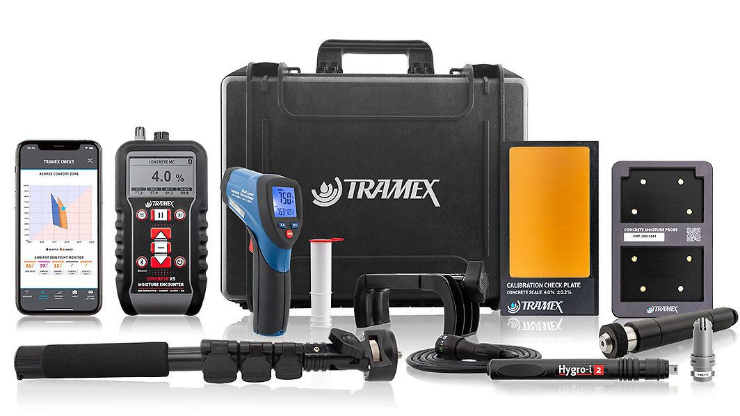 Tramex Concrete Moisture Determinator Inspector Kit CDIK CMEX5 with In-Situ RH Probe System