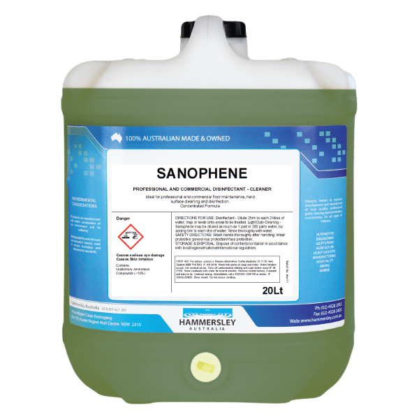 Hammersley Sanophene Hospital-Grade Cleaner Disinfectant Sanitiser and Deodoriser 205L