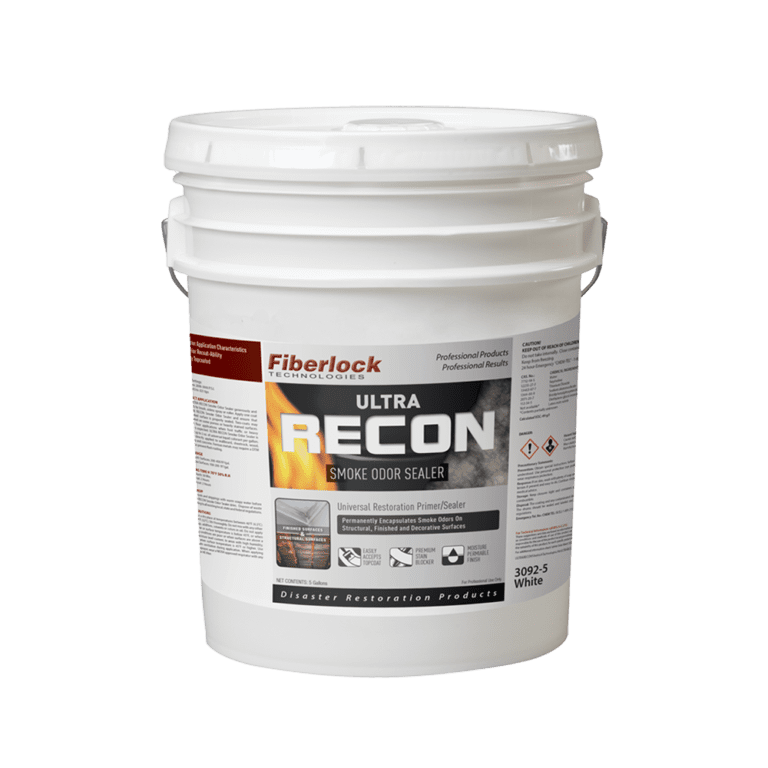 Fiberlock ULTRA Smoke Odour Sealer Coating RECON White Fire Smoke Restoration 18.9L
