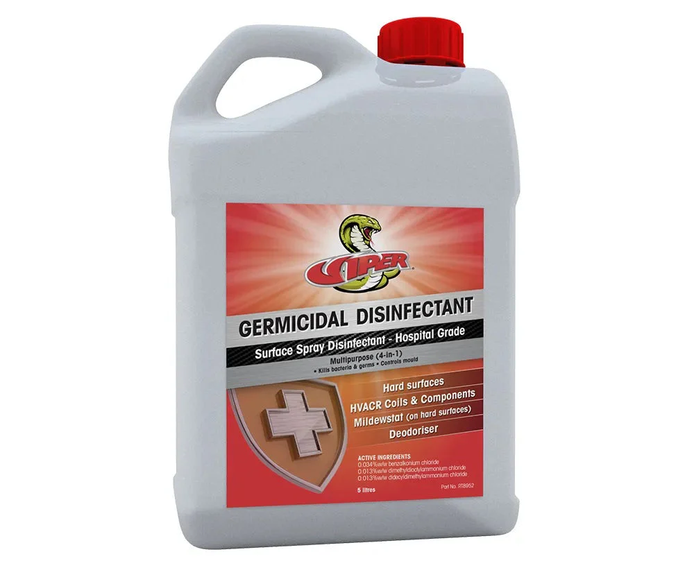 Viper Germicidal Surface Disinfectant Hospital Grade HVAC-R Coils & Hard Surfaces RT8952 5L